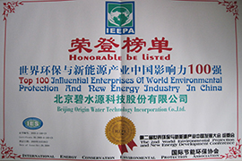 世界環(huán)保與新能源產業(yè)中國影響力100強